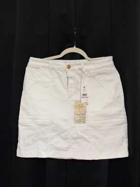 NWT Tommy Bahama Ella Twill Field Skirt White Size 6